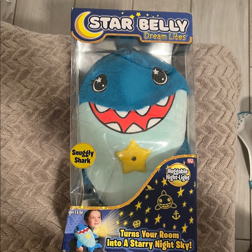 Dream Lites Snuggly Shark - Blue and White